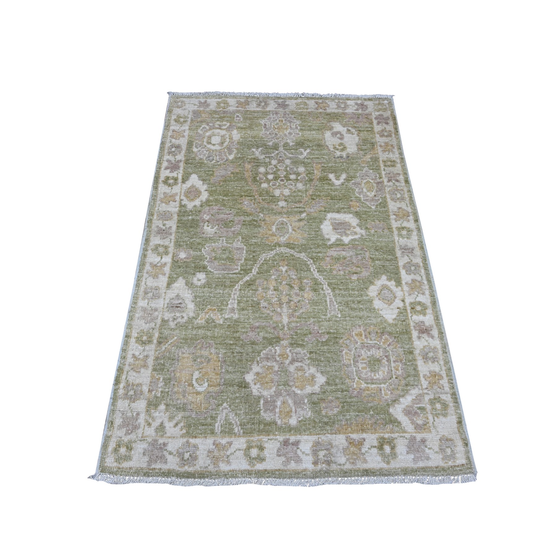 Transitional Wool Hand-Knotted Area Rug 3'2